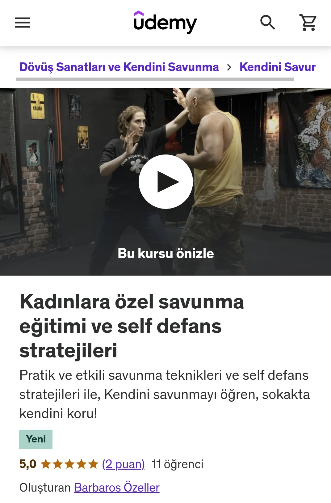 kadınlar için savunma eğitimi