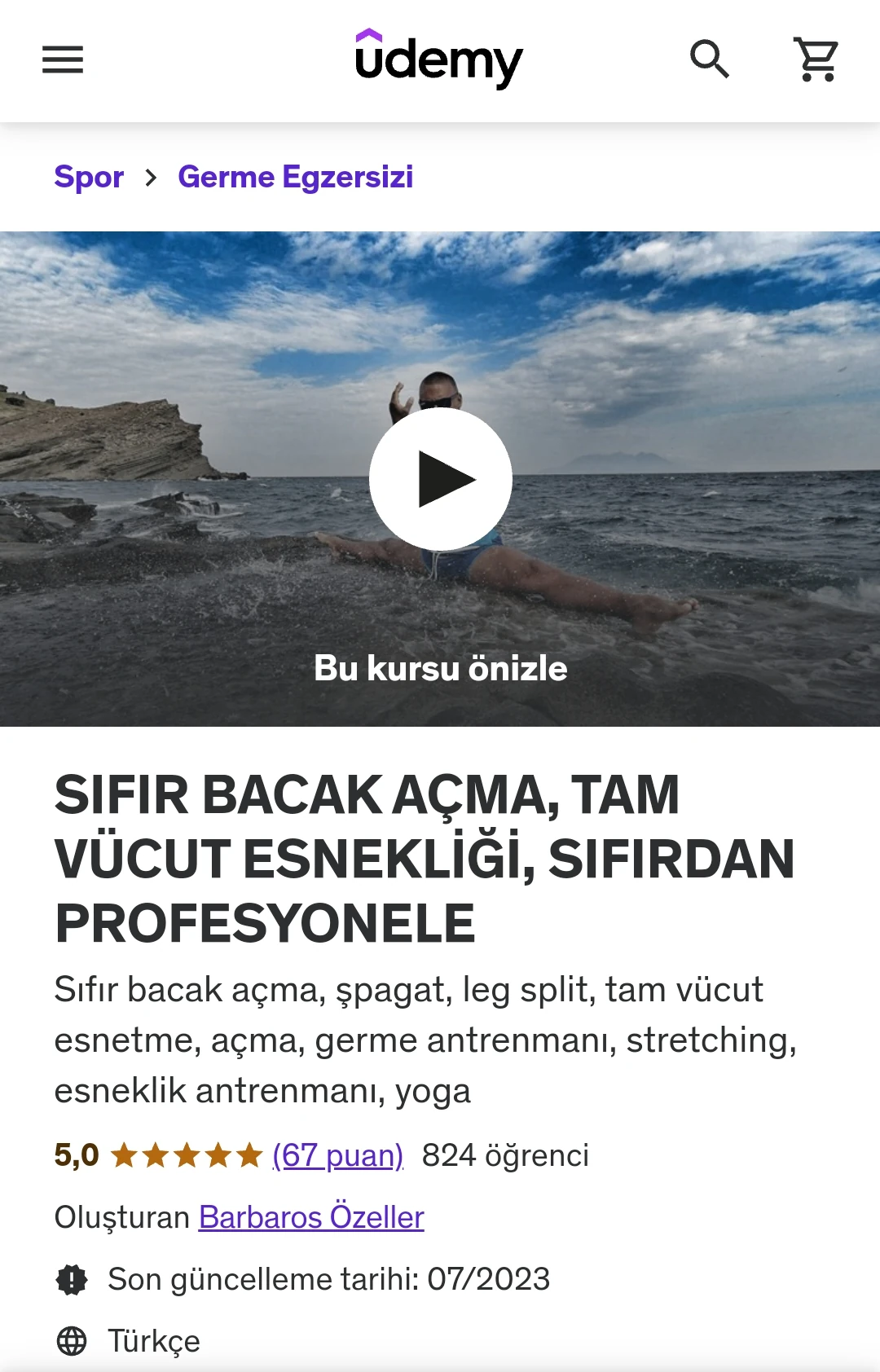 online Bacak açma ve esneklik eğitimi